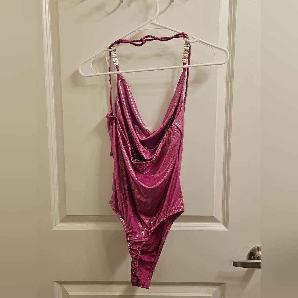 Forever21 Fuschia Knit Bodysuit